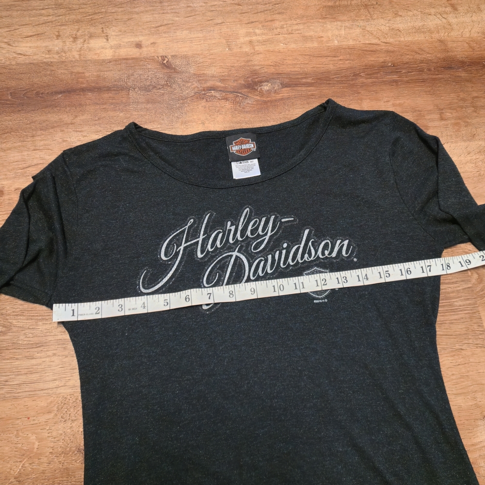 Harley-Davidson Charcoal 3/4 Sleeve Tee Medium 2015 - Picture 4 of 7